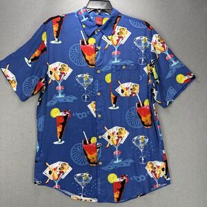 Junction West Shirt Men's Large Las Vegas Button Up Short Sleeves Poker Drinks